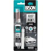 Bison Fast FiX² Power 10 g, Supersnelle, transparante 2-componenten reparatielijm voor vele verschillende, zeer veerkrachtige verbindingen, 10 g, voor binnen en buiten