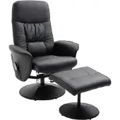 HOMCOM HOMdotCOM Massagestoel met voetenbank tv-stoel relaxstoel 145° hellingshoek zwart