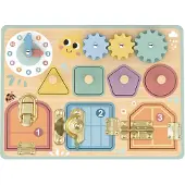 Tooky Toy Manipulatiefpaneel: sloten, tandwielen, sorteerdoos, klok