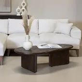 Giga Meubel Salontafel Sira Organisch Donkerbruin 130cm