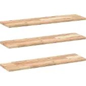 vidaXL Wandschappen 3 st zwevend 80x20x2 cm onbehandeld acaciahout