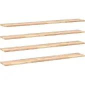 vidaXL Wandschappen 4 st zwevend 120x20x2 cm onbehandeld acaciahout