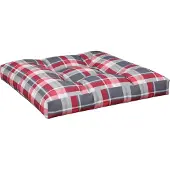 vidaXL Palletkussen 80x80x12 cm stof ruitpatroon rood