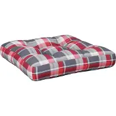 vidaXL Palletkussen 60x60x12 cm stof ruitpatroon rood