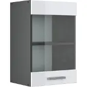 Vicco R-Line Glazen keukenkast – 40 cm Wit Hoogglans