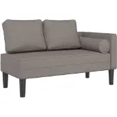vidaXL Chaise longue met kussens stof taupe