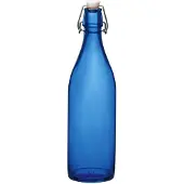 Bormioli Rocco Bouteille à limonade avec son bouchon mécanique Giara 1 l bleu - Rocco - Bleu - Verre