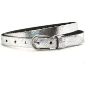 Take It Leren Riem 2 cm Metallic Zilver