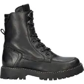 Nelson gevoerde leren veterboots zwart female | Maat: 38