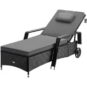 Casaria Ligbed Grijs/Antraciet Kunststof 193x90x43cm
