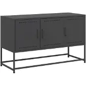 vidaXL Tv-meubel 100,5x39x60,5 cm staal zwart