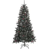 vidaXL Kunstkerstboom met standaard 210 cm PVC groen