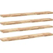 vidaXL Wandschappen 4 st zwevend 160x20x4 cm onbehandeld acaciahout