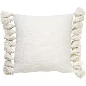Dutch decor RUBY - Kussenhoes 45x45 cm - 100% katoen - met flosjes - Snow White - wit - met rits - zonder binnenkussen