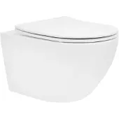 LuxeBath Randloos wandtoilet Marie | kunststof wit 52x36x38 cm toiletbrillen | NADUVI