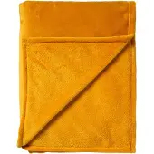 Dutch decor - CHARLIE - Plaid 200x220 cm - extra grote fleece deken - effen kleur - Golden Glow - geel