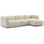Livin24 Scandinavische hoekbank Karla off white rechts 3-zits