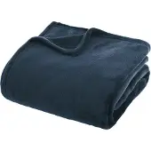 Atmosphera Atmopshera Plaid effen flanel fleece deken - 180x230 cm - Petrol