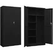 vidaXL Lockerkast 90x40x180 cm staal zwart