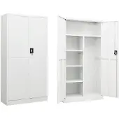 vidaXL Lockerkast 90x40x180 cm staal wit