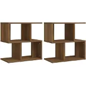 vidaXL Nachtkastjes 2 st 50x30x51,5 cm bewerkt hout bruin eikenkleur