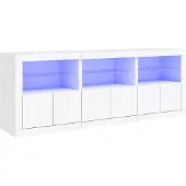 vidaXL Dressoir met LED-verlichting 181,5x37x67 cm wit