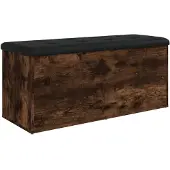 vidaXL Opbergbankje 102x42x45 cm bewerkt hout gerookt eikenkleurig