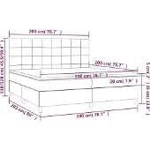 vidaXL Boxspring met matras stof donkerbruin 200x200 cm