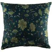 Tiseco - Kussen (gevuld) - Bloementekening print - 45x45 cm, groen