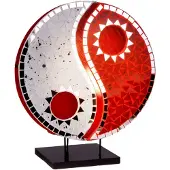 WORU Tafellamp Ying Yang, rood, Woon-/ Eetkamer, metaal, Design, Tafellamp