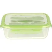 Pebbly Lunchbox Met Bestekset Plastic 1,2L Green