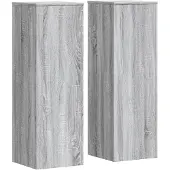 vidaXL Plantenstandaards 2 st 33x33x100 cm bewerkt hout grijs sonoma