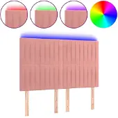 vidaXL Hoofdbord LED 144x5x118/128 cm fluweel zwart