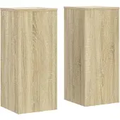vidaXL Plantenstandaards 2 st 30x30x70 cm bewerkt hout sonoma eiken