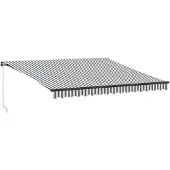 vidaXL Luifel handmatig uittrekbaar en LED 400x350 cm antraciet en wit