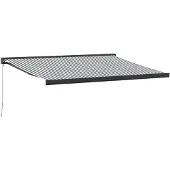 vidaXL Luifel uittrekbaar 4x3 m stof en aluminium antraciet en wit