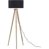 Beliani NITRA - Staande lamp - Zwart - Eikenhout