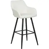 Beliani CASMALIA - Barkruk set van 2 - Wit - Fluweel