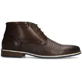 Manfield Bruine leren veterboots | Maat 40