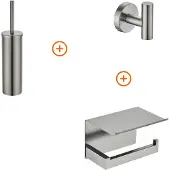 Guido Gusto Toilet accessoires set Gun metal exclusief