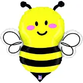 Grabo Balloons Folieballon bij = bee = abeille, 24 inch = 60cm (flat)