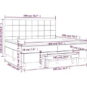 vidaXL Boxspring met matras stof donkerbruin 200x200 cm