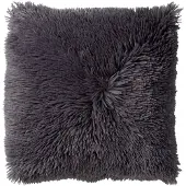 Dutch decor - FLUFFY - Kussenhoes 45x45 cm - superzacht - effen kleur - Charcoal Gray - antraciet