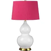 ELSTEAD LED Tafellamp ISLA | 1X E27 Max 60W | Aged Brass, White, Pink