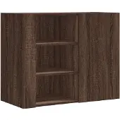 vidaXL Wandkast 75x35x60 cm bewerkt hout bruin eikenkleurig