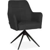 De Bommel Meubelen Armstoel (draaibaar) Lavina XL - Be Edgar Antraciet - Eetkamerstoel met armleuning - Stof - Antraciet - Modern - Eettafelstoel - Keukenstoel - Eetstoel - Stoel eetkamer