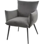 Meubelplaats Eetkamerfauteuil lobby Velvet - Antraciet |