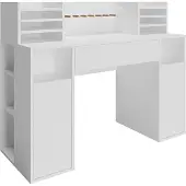 Vicco Bureau – 126.8 x 50 cm XL met legplanken Wit