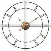 vidaXL Wandklok, zwart, Ø 60 cm, ijzer