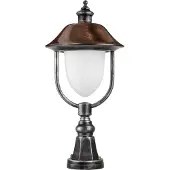 LCD Sokkellamp buiten 1157LED, alu / grijs / zink, Aluminium, Antiek, LED buitenlamp
